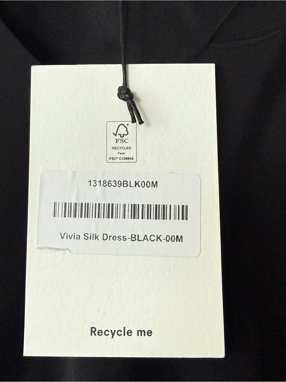 Reformation 100% Silk Vivia Black Long Sleeve Dress NWT - Picture 5 of 9